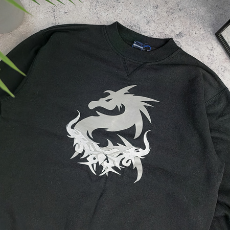 Bluza bez kaptura smok z tribalem